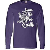 inktastic Earth Day Save The Earth Flowers Long Sleeve T-Shirt