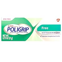 (5 Pack) Super Poligrip Denture Adhesive Cream - Strong, All-Day Hold - Zinc Free - No Artificial Flavors or Colors - 0.75 oz. ea.