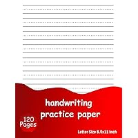 Handwriting Practice Paper: 120 Pages, Blank Dotted lined Paper For Students Learning to Write Letters
