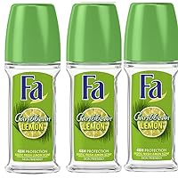 Fa Deodorant 1.7 Ounce Roll-On Caribbean Lemon (50ml) (3 Pack)