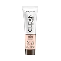 CoverGirl Clean Invisible, Porcelain, Foundation, Blendable Formula, Buildable Coverage, Lightweight, Natural Finish, Non-Comedogenic, 1oz