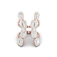 GEMHUB Lab Created G VS1 Diamond 14k Rose Gold 2.52 CT Multi-Shape Cocktail Style Bridal Wedding Ring Size 4 5 6 7 8 5