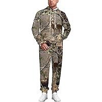 Camo Deer Camouflage Hunting Men's Tracksuit 2 Piece Hoodie Sweatshirt Athletic Sweatsuits Casual Jogging Suits