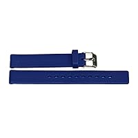 12MM Blue Smooth Rubber Sport Diver Waterproof Watch Band Strap