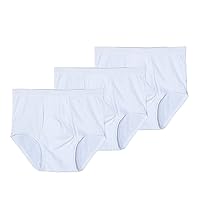 Mucwer 3-Pack Men's Cotton Underwear Briefs,Low Rise Moisture Wicking Classic Underpants White
