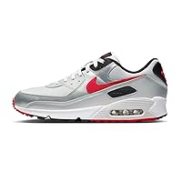 NIKE Air Max 90 Men's Trainers Sneakers Photon Dust/Metallic Silver/Black/University Red