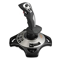 TNP USB Flightstick PC Joystick Controller Simulator Gamepad - Wired Gaming Control for Flight Stick Simulation Games, Advanced Throttle 4 Axis 8 way HAT Switch, Realistic Vibration Feedback