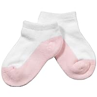 Jefferies Little Girls' Seamless Sport Low Cut Half Cushion 3 Pk - White/Pink - XSmall