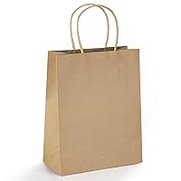 Moretoes 30pcs Brown Paper Bags, 8x4x10 Inch Paper Bags Paper Bags with Handles, Gift Bags Medium Size, Gift Bags for Small Business, Shopping Bags, Retail Bags, Party Bags, Favor Bags