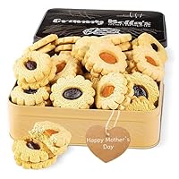 Linzer Mothers Day Gift Baskets, Homemade Fresh Bakery Cookies In Tin, Chocolate Candy Gift Box Prime Gifts for Mom Women Daughter Wife Grandmother, Mother’s Snack Food Delivery Ideas, Assorted Cookies