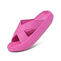 Pillow Slippers for Women and Men - Anti-Slip, Breathable House Shoes with Cross Strap Design, Cushioned Thick Sole for Ultimate Comfort and Versatility