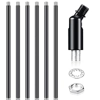 Sloped Ceiling Adapter Kits Threaded Extension Rod Lighting Fixture Downrods and Stems with Washers and Nut for Pendant Light, Island Lighting(9 Pieces,12 Inch)