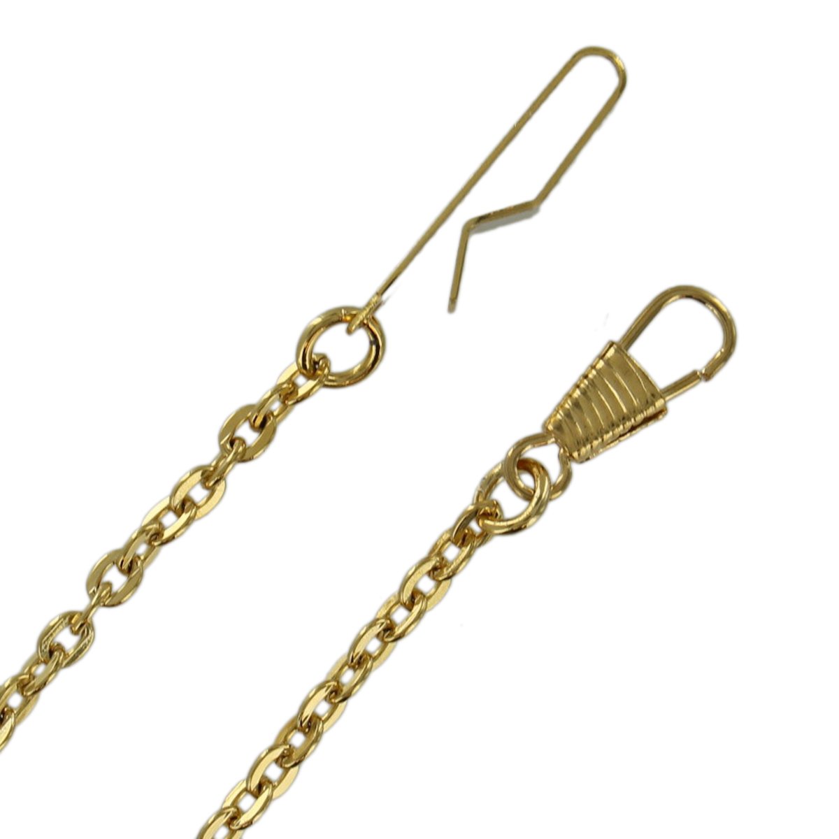 Mens Yellow Gold Tone Belt Hook Watch Chain 20