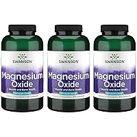 Swanson Magnesium Bone & Muscle Health Mood Support 200 Milligrams (2 Caps per 400 mg Serving Magnesium Oxide) 500 Capsules (3 Pack)