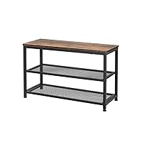 Shoe Bench, 3-Tier Engineered Wood Shoe Rack, Placement Shelves with Seat for Entryway, Living Room and Hallway