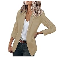 Women's Blazers Casual Lapel Open Front Long Sleeve Work Office Suit Jacket Coat Casual Blazer