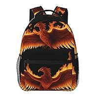 Phoenix Bathing Fire Pattern Backpack, 15.7 Inch Large Backpack, Zippered Pocket, Lightweight, Foldable, Easy To Travel