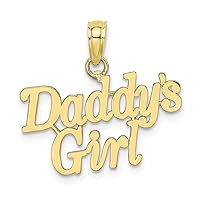 10k Gold Daddys Girl Charm Pendant Necklace Measures 16.2x18.7mm Wide Jewelry for Women