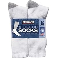Men’s Athletic Sock 8-pair, White (White, 13+)