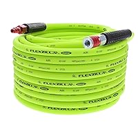 Air Hose with ColorConnex Industrial Type D Coupler and Plug, 3/8 in. x 100 ft., Heavy Duty, Lightweight, Hybrid, ZillaGreen - HFZ38100YW2-D