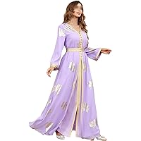 Spring and Summer Chiffon Gold Plated Women's Elegant Fashionable Muslim Dress Evening Dress