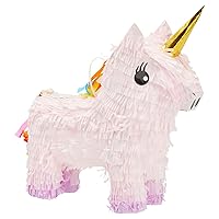 BLUE PANDA - Unicorn Pinata for Girls Birthday Party - Princess or Rainbow Theme Supplies (Pink, Small, 13x15.5x5 in)