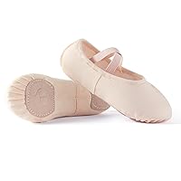TIEJIAN Ballet Shoes for Girls, Canvas Dance Practice Slippers No-Tie Sole Yoga Gymnastics Shoes(Toddler/Little Kid/Big Kid)