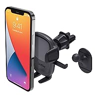 Easy One Touch 5 Air Vent & Flush Mount Combo - Universal Car Mount Phone Holder for iPhone, Google, Samsung, Moto, Huawei, Nokia, LG, and all other Smartphones