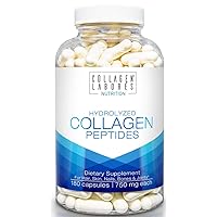 Pure Hydrolyzed Collagen Peptides – Dietary Supplements for Healthy Digestive System - Pasture-Raised, Grass-Fed, Keto & Paleo-Friendly, Non-GMO, Gluten-Free – GMP Certified – 180 Capsules