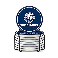 The Citadel Coasters for Drinks with Holder (Set of 8) Absorbent Ceramic Coasters with Cork Base,No Scratched and Soiled (The Citadel)