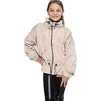 Girls Windbreaker Shower Proof Jacket Stone Lightweight Stylish Age 5-13