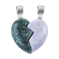 Handcrafted Jadeite Jade Broken Heart Pendant | Natural Guatemalan Jade, Non-dyed, Gift Idea for Valentines Day