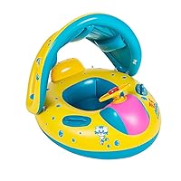 Baby Swimming Float, Baby Pool Float with Canopy, Inflatable Infant Pool Swimming Boat with Sunshade, Babies Swimming Float, Baby Pool Toy