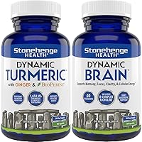 Stonehenge Health Dynamic Turmeric, Dynamic Brain: Supports Joint Pain & Inflammation, Nootropic for Memory, Focus, & Clarity