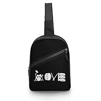 Love Drum Sling Backpack Crossbody Shoulder Bag Casual Chest Bag Travel Hiking Daypack