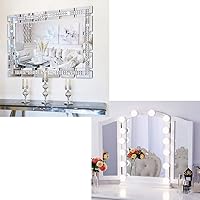 Chende Vanity Lights and Crystal Mirror for Bathroom