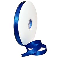 Morex Ribbon Recycled Polyester RPET Double FACE Satin Ribbon, 5/8 inch x 100 yds, Electric Blue
