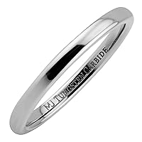 2mm to 10mm Tungsten Carbide Classic Wedding Ring Polished Band