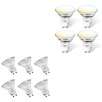 LE Bundle – 2 Items: 6-Pack GU10 LED Light Bulbs, 5000K Daylight White 50W Equivalent & 4-Pack GU10 Smart Light Bulbs, Tunable White Light, Works with App and Voice Control