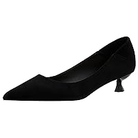 Women Suede Leather Office Pumps Pointed Toe Work High Heel Shoes Everyday Wear Dressy Stilettos