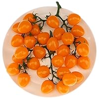 2 Pack Artificial Yellow Cherry Tomatoes Decoration Fake Tomato Home Kitchen Party Christmas Display