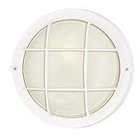 Westinghouse Lighting 6783600 One-Light Outdoor Wall Fixture, White Finish, White Glass Lens, Round