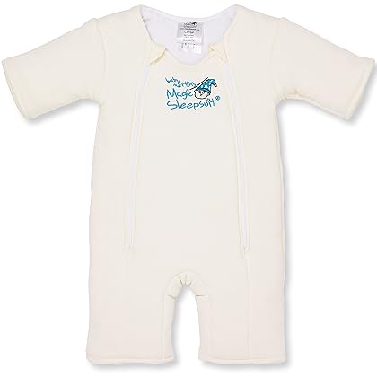 Baby Merlin's Magic Sleepsuit - 100% Cotton Baby Transition Swaddle - Baby Sleep Suit - Cream - 6-9 Months