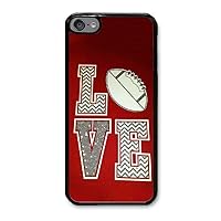 Personalize iPod Touch 6 Cases - Glitter Chevron Love Spirit, Football Mom Hard Plastic Phone Cell Case for iPod Touch 6
