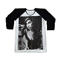 Unisex Amy Winehouse Raglan Baseball T-Shirt 3/4 Sleeve Mens Womens