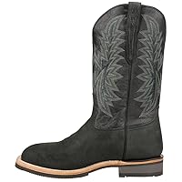 Lucchese Mens Rudy Sueded Square Toe Casual Boots Mid Calf - Black, Grey