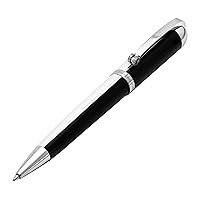 Visionary Brass and Aluminum Executive Ballpoint Pen, Hand-Enameled in Black and White Color. Limited Edition of 500. Classic Art Deco Colors, Retrofuturistic Design