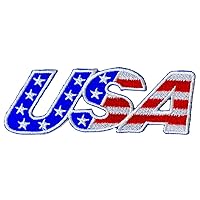 USA US United States Flag Alphabet Embroidered Iron On Patch America American Flag Army Military Uniform Costume USA Word Badge Applique Logo