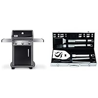 47510001 Spirit E310 Natural Gas Grill, Black with Cuisinart Grilling Set