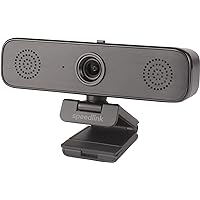 AUDIVIS Full HD Conference Webcam – 100° Angle of View, Integrated Speakers, Black